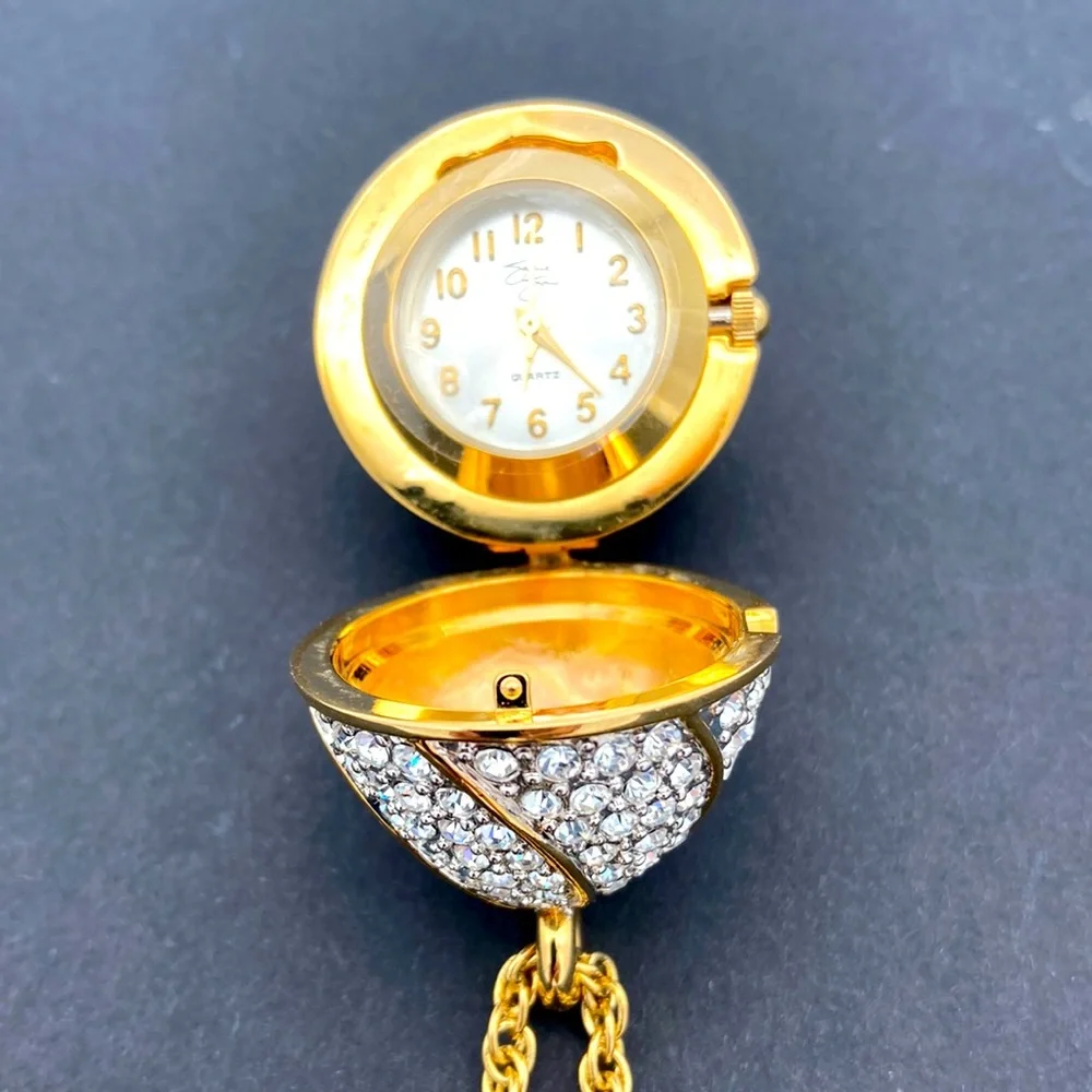 Suzanne Somers Egg Rhinestone Pendant/Watch
